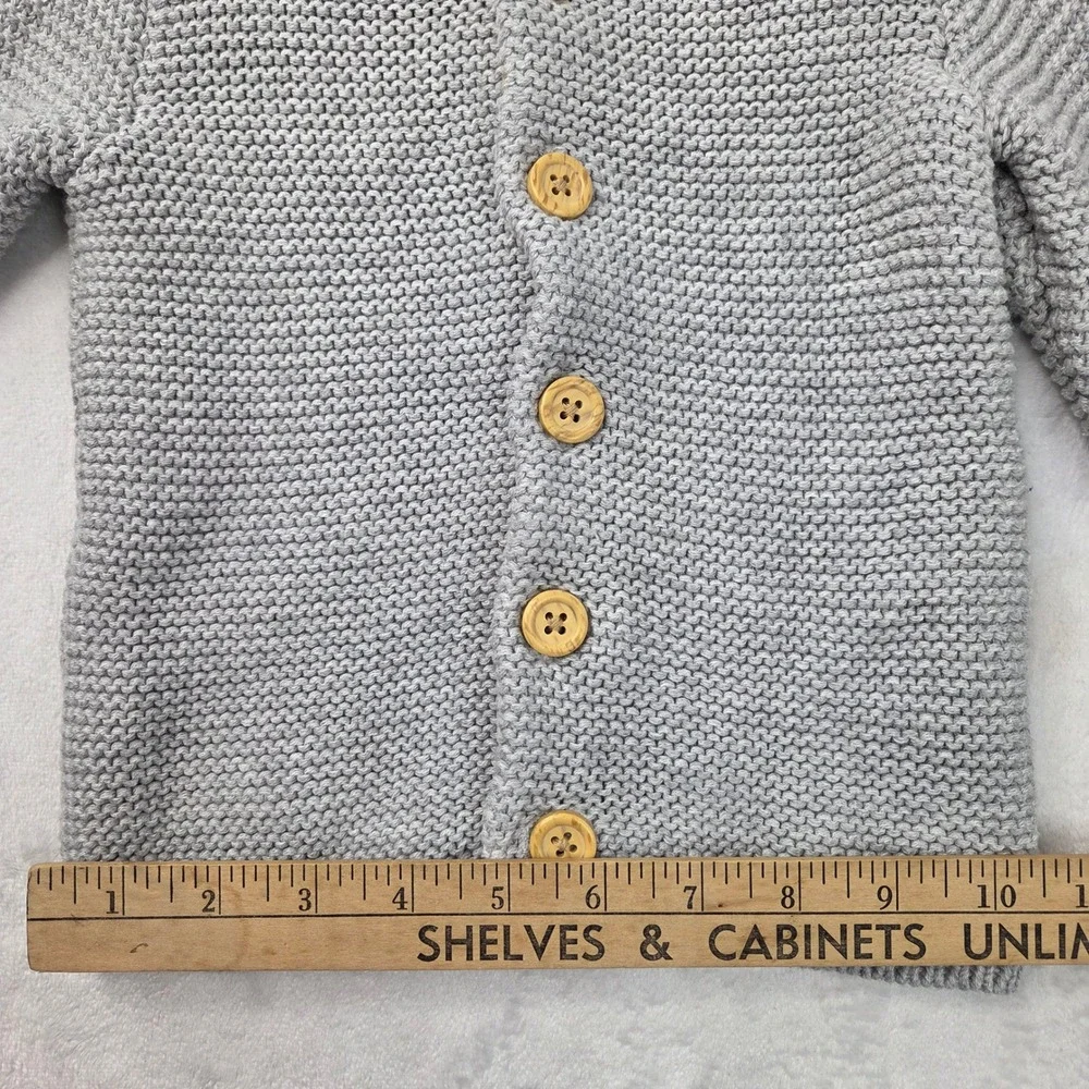 Little Planet by Carter's Organic Toddler 2T Gray Hooded Cardigan Excellent